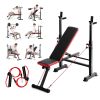 6-in-1 Weight Bench Set, 600lbs Adjustable Workout Bench Press, Exercise Sit up Bench for Home Gym Strength Training