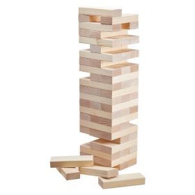 VEVOR Tumbling Timber Toy, 60 Blocks Giant Tumble Tower Blocks Game, Pine Wood Tumbling Tower Game with Storage Crate and Scoreboard