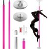 Professional Dancing Pole, Spinning Static Dancing Pole Kit, Portable Removable Pole, 40mm Heavy-Duty Stainless Steel Pole