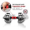 Adjustable Dumbbell Set With 3 in 1 Dumbbell Barbell Metal Connecting Rod, Chromed Weights, Hardcover Gift Box, Adjustable Weight Sets up to 66lbs