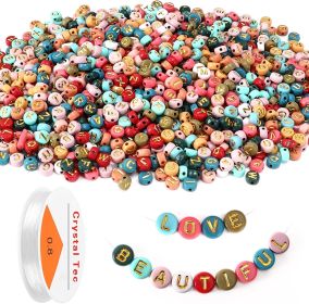 Multicolor Acrylic Alphabet Loose Bead, 4 X 7 Mm, 1900 Count (Option: Multicolor)