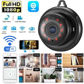 CCTV Camera WiFi 1080P Wireless IR Indoor Outdoor Security Night Vision Home CAM (Option: Black)