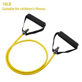 1pc 5 Levels Resistance Bands (suitable Beginner) With Handles Yoga Pull Rope Elastic Fitness Exercise Tube Band For Home Workouts Strength Train (Color: Yellow-10LB)