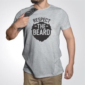Respect the Beard Mens Tee (Color: Oxford Grey, size: L)