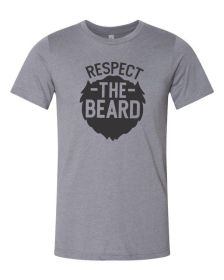 Respect the Beard Mens Tee (Color: Heather Storm, size: L)