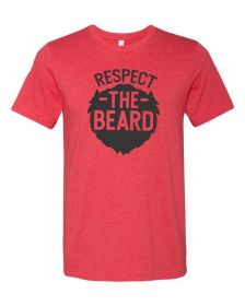 Respect the Beard Mens Tee (Color: Vintage Red, size: L)