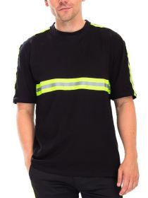 REFLECTIVE T-SHIRT (Color: black lime, size: M)
