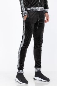 Velour Status Detail Jogger (Color: BLACK SILVER, size: L)