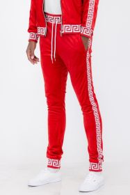 Velour Status Detail Jogger (Color: RED WHITE, size: S)