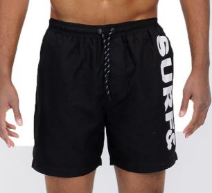 Surf&Beach Swim Trunks Board Shorts (Color: Black, size: M)