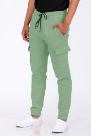Cotton Blend Jogger Sweats (Color: Green, size: 3XL)