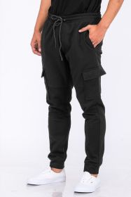 Cotton Blend Jogger Sweats (Color: Black, size: L)