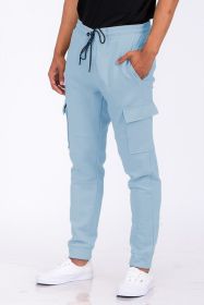 Cotton Blend Jogger Sweats (Color: LIGHT BLUE, size: S)