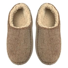 Sherpa Tan - Men's Cozy Sherpa House Slippers (Color: Blue, size: L)