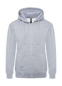 Heavyweight Fleece Zipper Hoodie (Color: Heather grey, size: 3XL)
