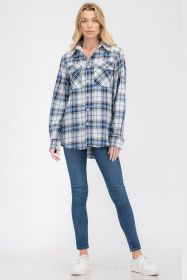 Womens Boyfriend Flannel Shirt S-L ONLY (Color: 102 WHITE SKY, size: S)