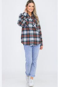 Womens Boyfriend Flannel Shirt S-L ONLY (Color: 104 GREEN GOLD, size: S)