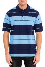 Old School Pique Polo Shirt (Color: NAVY SKY, size: 3XL)