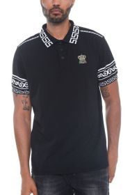 Version Couture Polo Button Down Shirt (Color: Black, size: 3XL)