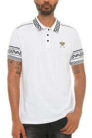 Version Couture Polo Button Down Shirt (Color: White, size: XL)