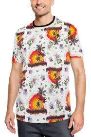 Allover Print Short Sleeve Tshirt (Color: AP01, size: 2XL)