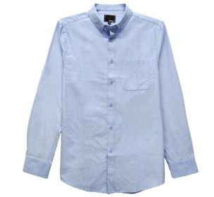 Weiv Men's Casual Long Sleeve Shirts (Color: Blue, size: L)