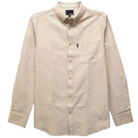 Weiv Men's Casual Long Sleeve Shirts (Color: SAND, size: S)