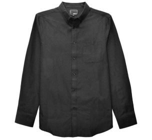 Weiv Men's Casual Long Sleeve Shirts (Color: Black, size: M)