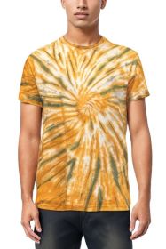 weiv Cotton Tye Dye TShirt (Color: GOLD, size: L)