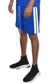 Side Stripe Tape Shorts (Color: ROYAL, size: S)