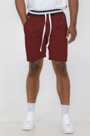 Weiv Mens French Terry Sweat Short (Color: Burgundy, size: 2XL)