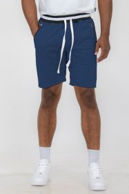 Weiv Mens French Terry Sweat Short (Color: Navy, size: 2XL)