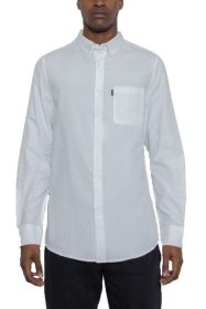 Weiv Men's Casual Long Sleeve Shirts (Color: White, size: 2XL)