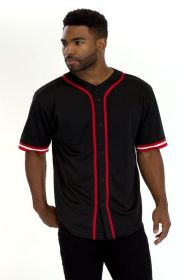 Unisex Active Sports Team Baseball Jersey (Color: Black, size: M)