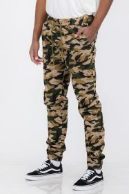 Weiv Mens Solid Stretch Cargo Jogger (Color: camo, size: 3XL)