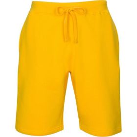 Fleece Sweat Shorts (Color: Golden Yellow, size: 2XL)