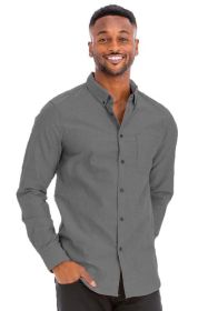 Weiv Men's Casual Long Sleeve Shirts (Color: TDL- H.BLACK, size: S)