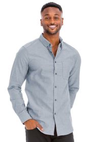 Weiv Men's Casual Long Sleeve Shirts (Color: TDL- H. NAVY, size: 2XL)
