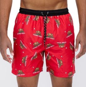 All Cali Swim Shorts (Color: Red, size: 2XL)