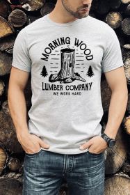 Morning Wood Men's Tee (Color: BROWN, size: L)