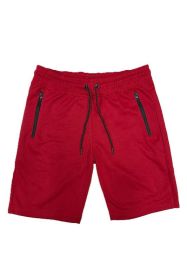 COTTON BLEND LOUNGE SWEAT SHORTS (Color: Red, size: L)
