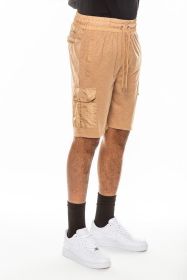 Weiv Heathered Light Weight Slub Shorts (Color: KHAKI, size: L)