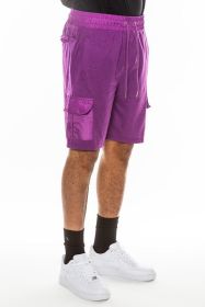 Weiv Heathered Light Weight Slub Shorts (Color: Purple, size: L)