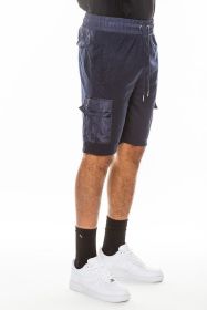 Weiv Heathered Light Weight Slub Shorts (Color: Navy, size: M)
