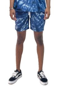 Cyclone Pinwheel Tie Dyed Shorts (Color: Navy, size: S)