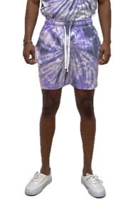 Cyclone Pinwheel Tie Dyed Shorts (Color: Purple, size: 2XL)