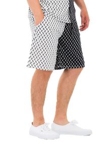 Weiv Mens Diamond Two Tone Print Shorts (Color: MULTI, size: L)