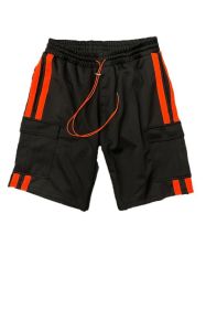 Two Stripe Cargo Pouch Shorts (Color: NAVY WHITE, size: M)