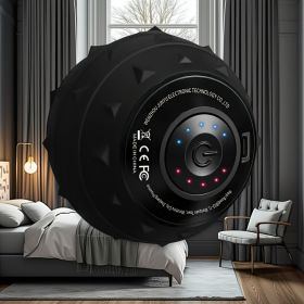 Rechargeable High Intensity Vibration Massage Ball for Muscle and Fitness, Electric Fascia Release for Neck, Back and Feet, USB Charging (Color: Black)