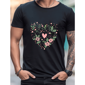 Celebrate in Style with This 100% Cotton Men's Valentine's Day Tee (Style: 22)